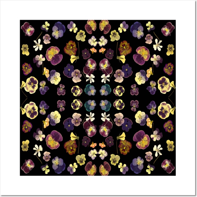 Pansy mirror pattern Wall Art by My Petal Press